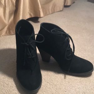Black suede booties